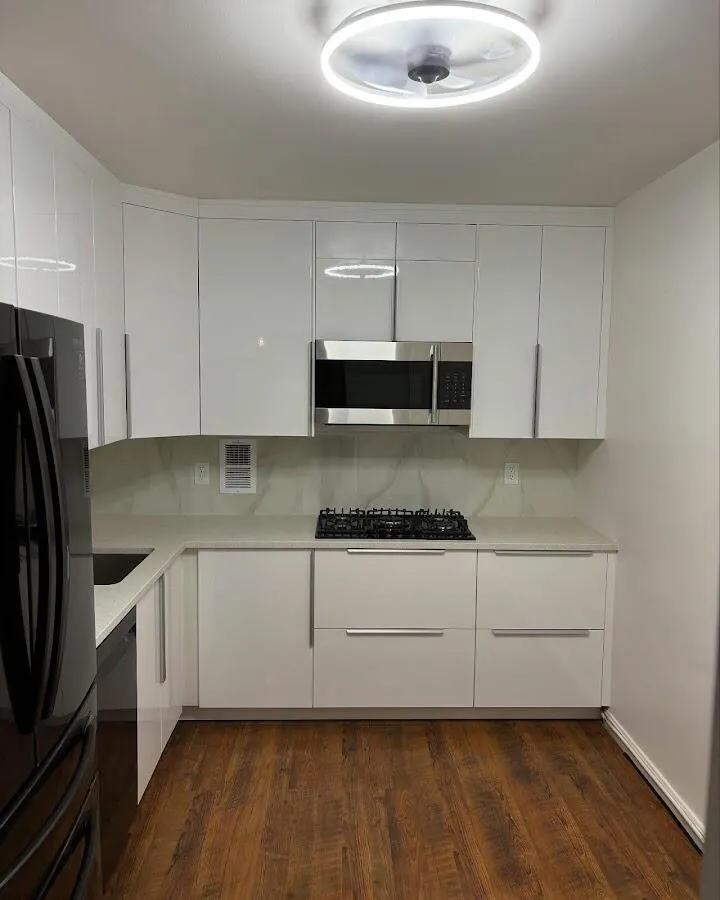 Renovated kitchen with quartz countertops in Middleborough